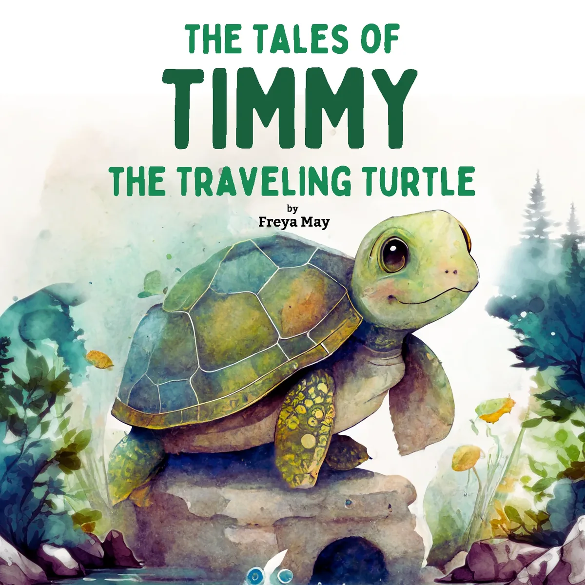 Watercolor cover of The Tales of Timmy the Traveling Turtle